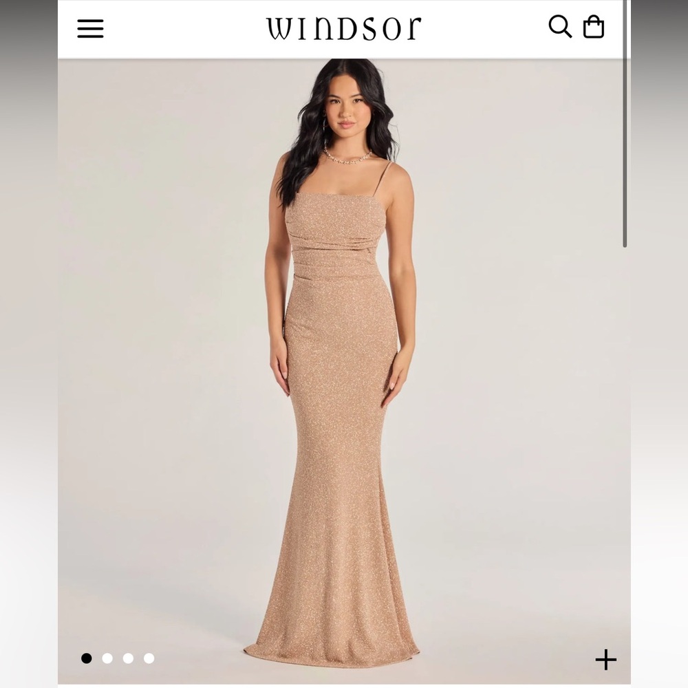 Windsor Sparkling XS Mermaid Dress - Gold gown formal new with tags